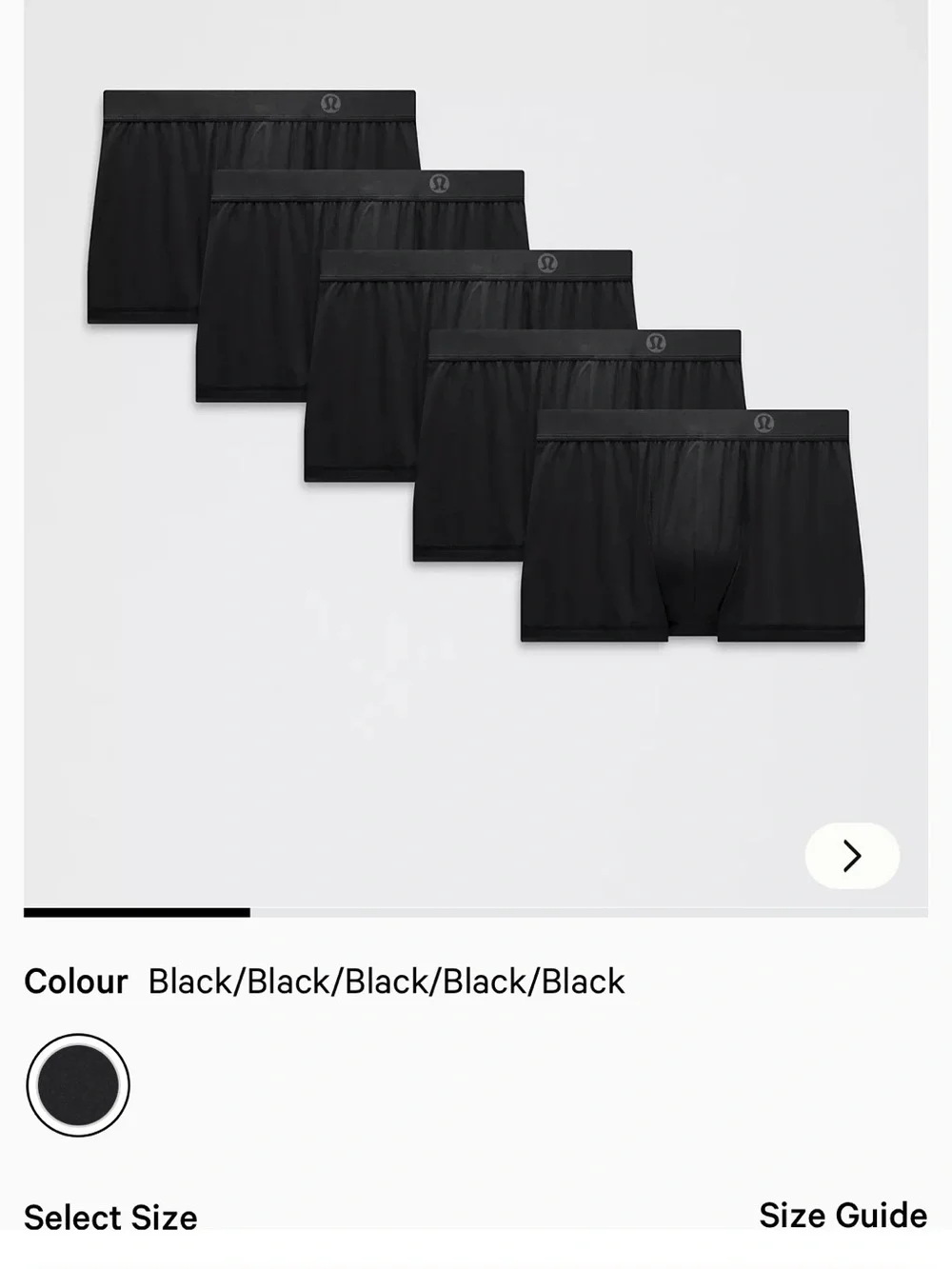 lululemon athletica Black Men's 5-Pack Boxer Briefs